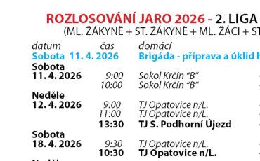 Rozpis JARO 2026
